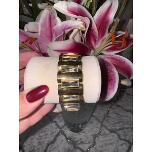 Michael Kors Gold Tone Crystal Link Bracelet Women‎